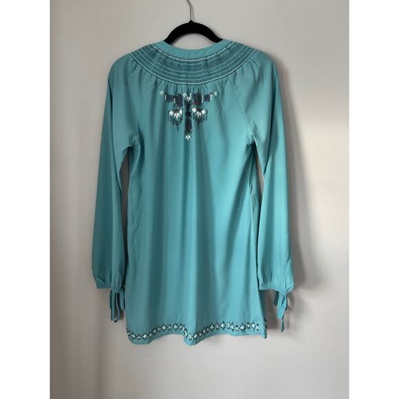 Turquoise Abercrombie and Fitch boho beaded dress in size extra small - Picture 3 of 6